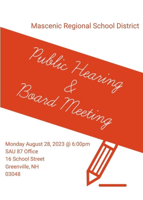 Public hearing and school board meeting